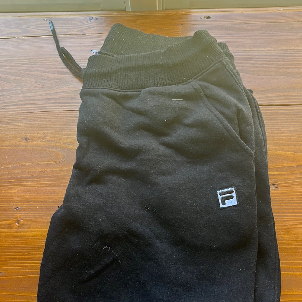 FILA drawstring joggers, black, size large